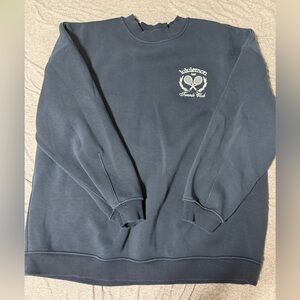 Lululemon athletica Navy Crewneck Sweatshirt with Tennis Club Logo XL